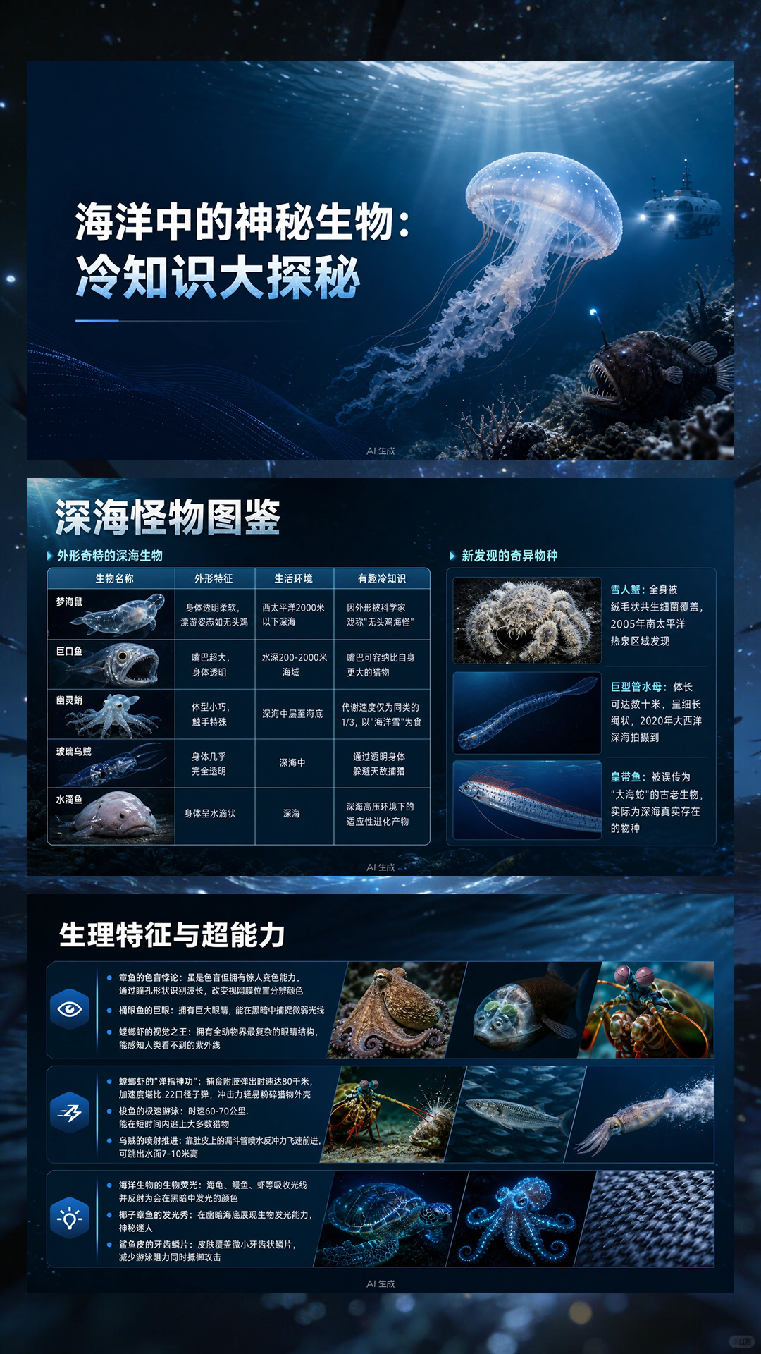 海洋中的神秘生物：冷知识大探秘